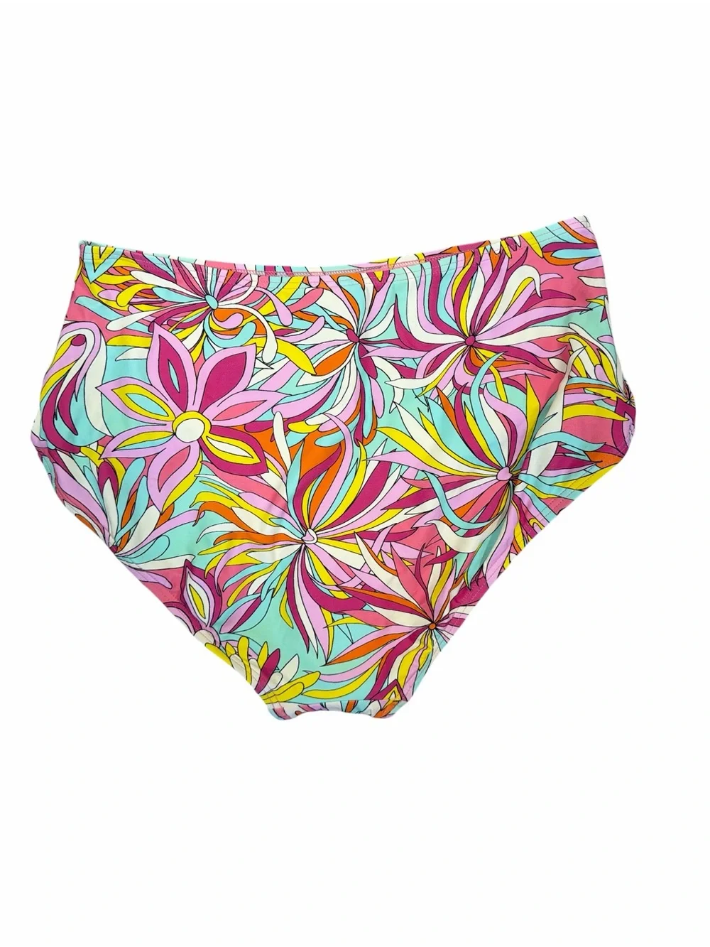NWT Kate Spade New York High Waist Bikini Bottoms XL Pink Multi Floral Tropical